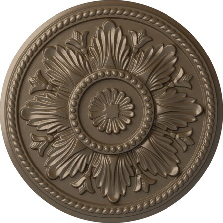 Ekena Millwork Edinburgh Ceiling Medallion (Fits Canopies up to 5 1/4"), Hand-Painted Warm Silver, 18"OD x 1 3/4"P CM18EDWSS